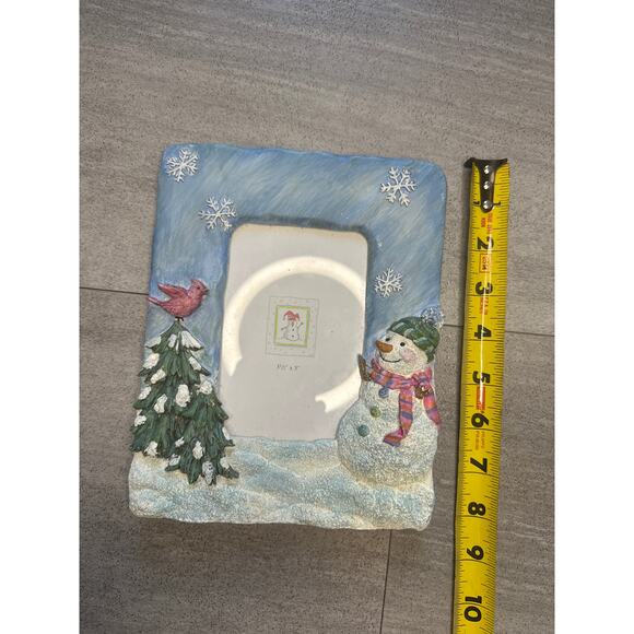 Christmas Snowman Red Cardinal Picture Frame Snow - Picture 5 of 6